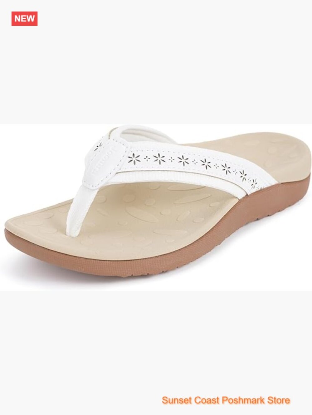 Arch Support Orthotic Flip Flops Faux Leather Thong Sandals